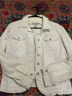White Denim Jacket - Women's Classic Jean Coat